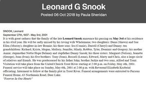Leonard George Snook obituary