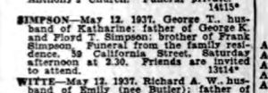 George Simpson Death Notice