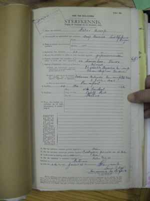 Pieter Aucamp death notice. May 22, 1952