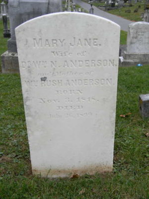 Mary Jane Kerr Anderson headstone