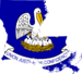 Pelican Flag in outline of Louisiana