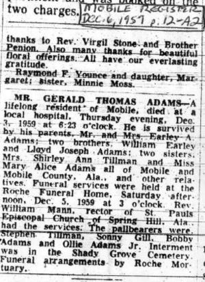 Obituary, 06 Dec 1957, Mobile Register