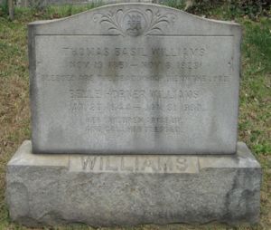 Belle Horner Williams grave stone