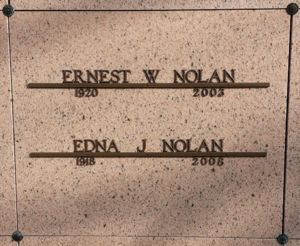 Mausoleum stone of Ernest and Edna Nolan