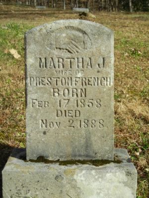 Martha French tombstone
