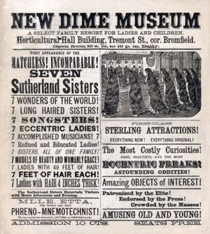 Advertisement for the Seven Sutherland Sisters