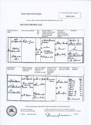 Fanily History Death Certificate