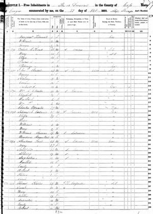 1850 Federal Census Cass County, Georgia  Henry Kinchen Godwin