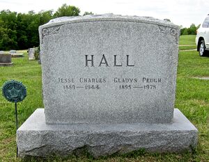 Jesse Charles & Gladys A. (Peugh) Hall's Tombstone