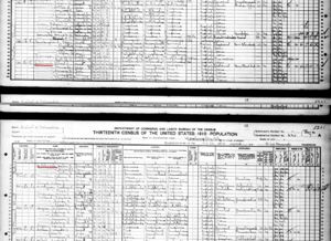 Albert & Rania Hitchcock 1910 Census