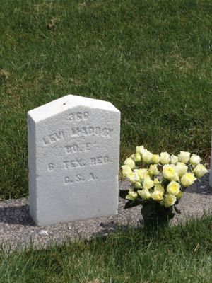 Grave marker of Levi Maddox (1837–1862)