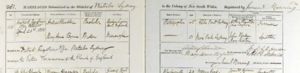 Marriage record for Mary Byrne, widow, and Andrew Chandler