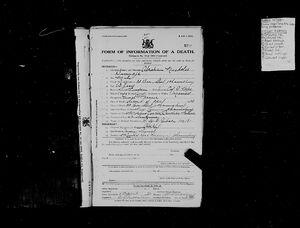 Death Notice: Abraham Nicolaas Duvenage. 2 Apr 1920
