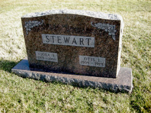 Otis L. & Viola (Edwards) Stewart's Tombstone