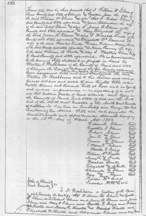 Deed of Partition of Estate of Alexander Glenn died 22 Sep 1845