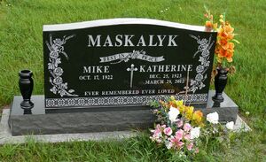 Headstone for Mike and Katherine Maskalyk
