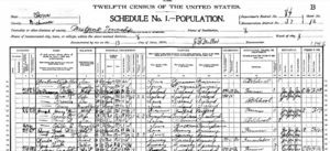 1900 census Line 64 shows birth place Germany