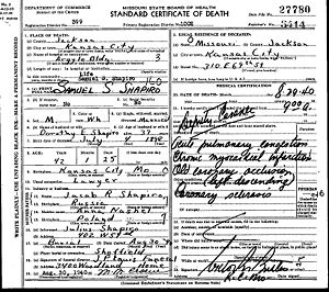 Death Certificate for Samuel S. Shapiro