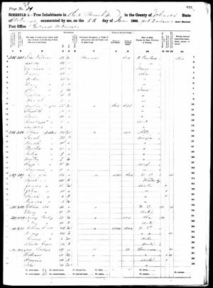 1860 U.S Census Leroy Corley and Lee families