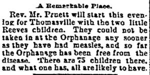 Reeves' Children Taken to Thomasville