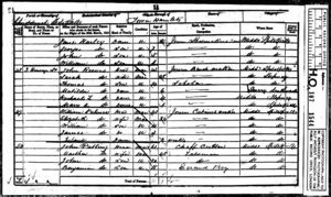 1851 Census showing John & Sarah Reeves and their four children