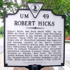 Robert Hicks Historical Marker
