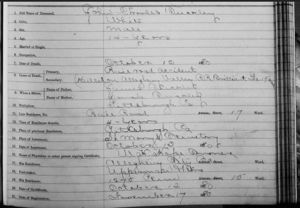 John Buckley -City of Pittsburgh Death Record - 1880