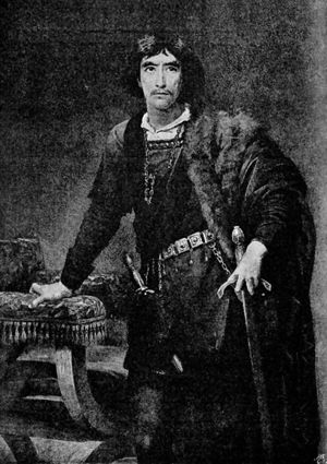 Henry Irving as Hamlet: 1893 illustration from 'The Idler'