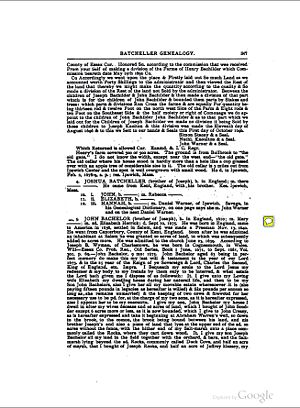 Batcheller Genealogy pg 347