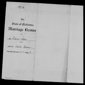 Marriage record of Katie Gaylor and Frank Riggs