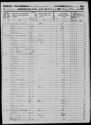 Emanuel Martin Household, 1850 United States Federal Census