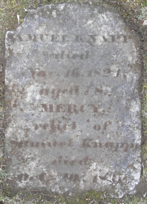 Samuel Knapp & Mercy Holt Knapp gravestone