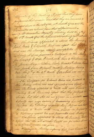 Menallen Monthly Meeting; Minutes, 1780-1835