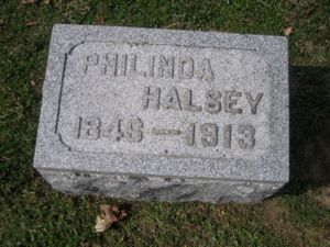 Grave Mareker Philinda (Stevens) Halsey