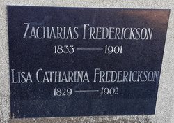 Memorial of Lisa Catharina Frederickson (Johansdatter) and Zacharias Frederickson