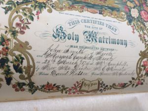 Marriage Certificate of John Smith and Margaret Campbell - March 25, 1874