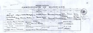 Copy of Wedding Certificate of Alfred and Mary.
