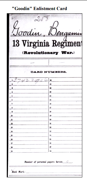 Revolutionary War Enlistment Record 