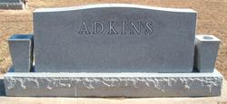 Lowell A Adkins & Florence Harkins back of tombstone