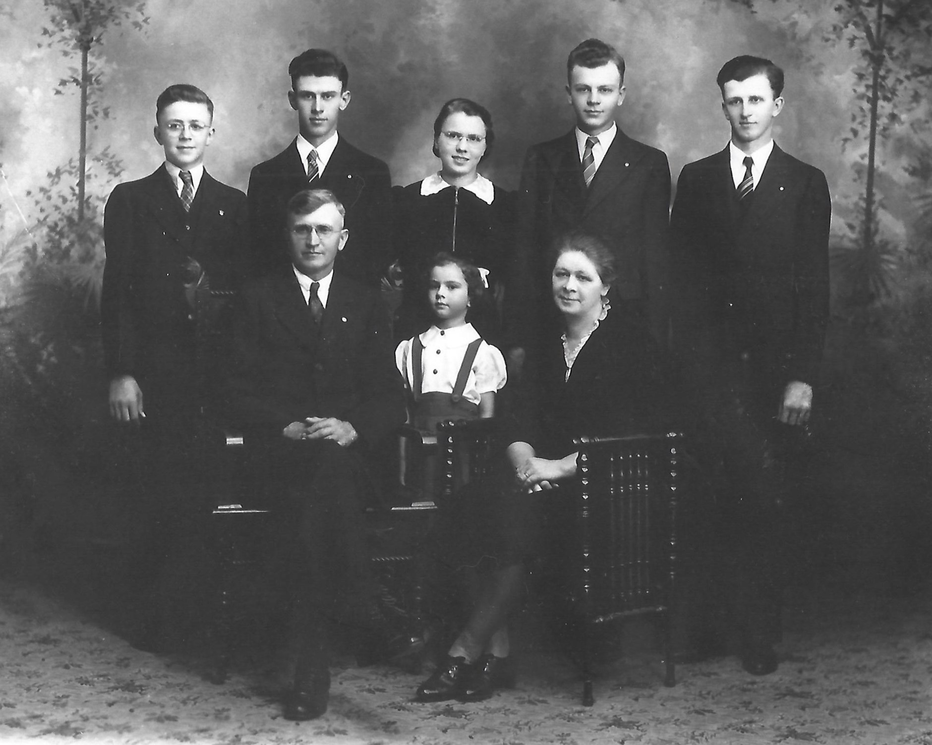 Ludwig and Catherine Schreiner Family -- Back Row: LeRoy, Elmer ...