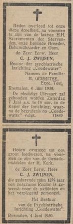 Death announcement