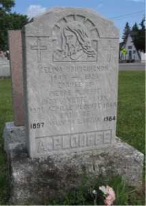 Headstone of Yvette Plouffe