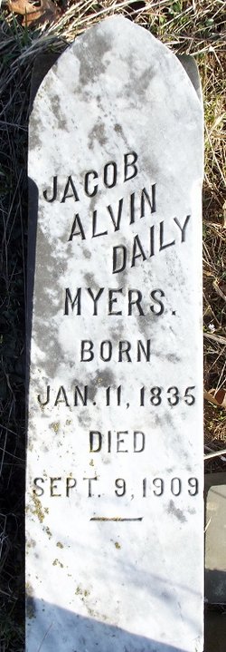 Jacob Alvin Daily Myers Grave Marker