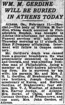 William Gerdine Obituary