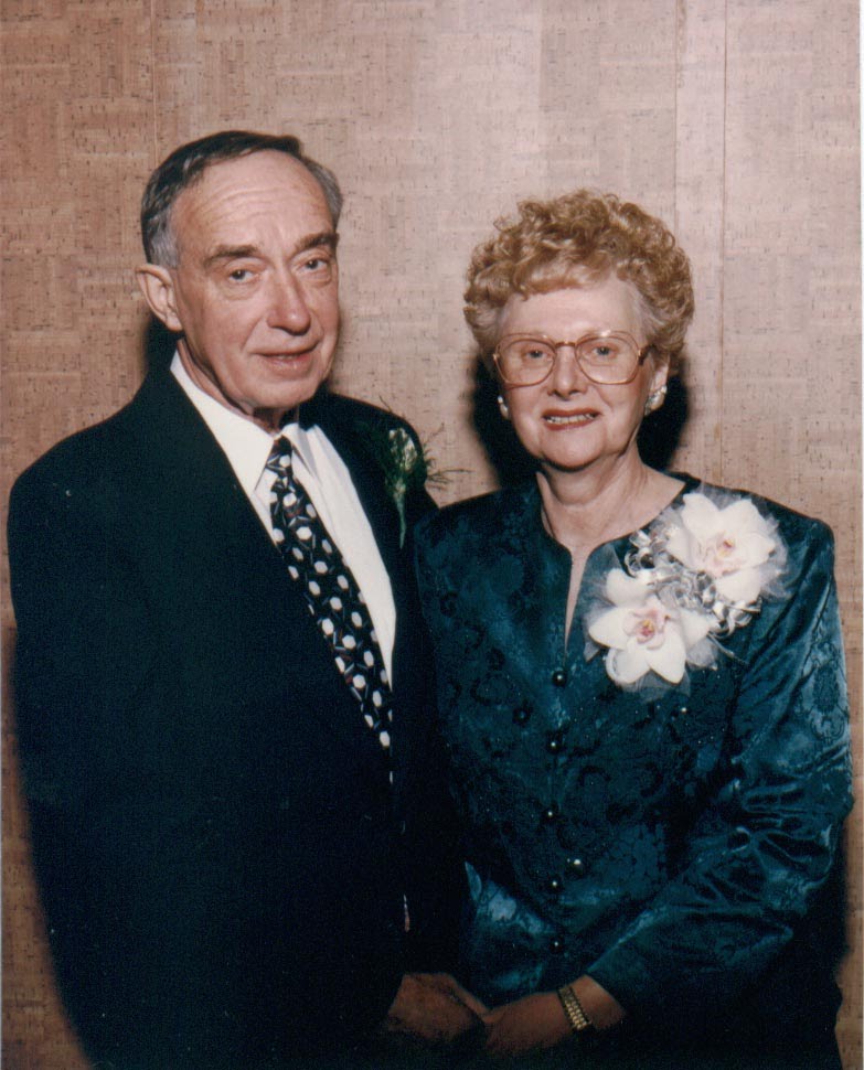 A photo of Edward Trautvetter (left) and Myrna Wintersgill (right)