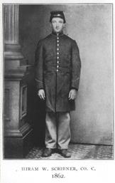 Hiram W. Scribner in Civil War Uniform at 18 years of age.