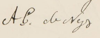 Signature of Antonie Cornelis de Nijs