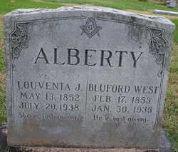 Bluford West & Louvenia Adair Lewis Alberty Headstone Alberty Cemetery