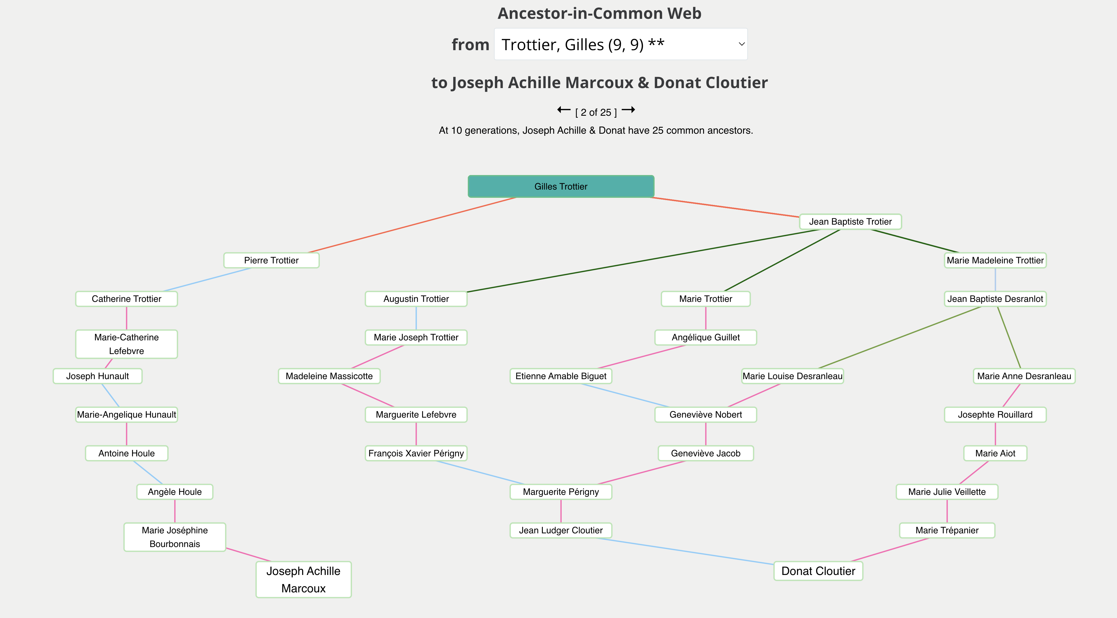 SINGLES Ancestor-in-Common Multi-Path Web screenshot from Ancestor Webs tree app