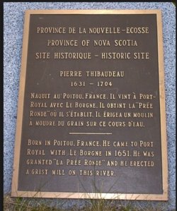 Plaqe for Pierre Thibodeau